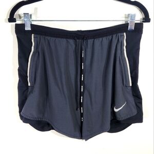 Nike Dri Fit Shorts Womens Medium Gray Black Running